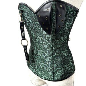 * Charmian Corset Top Steampunk Renaissance Goth Bustier Overbust Top Size M